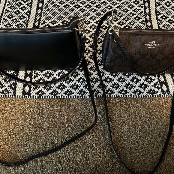 Nieimee Zhou Women Black Leather Shoulder Bag Classic Tote with Zipper Closure - Picture 8 of 11